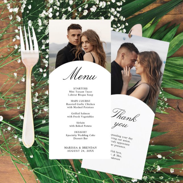 Simple & Elegant Photo Wedding Menu Card (Creator Uploaded)