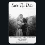 Simple Elegant Photo Wedding Modern Black Magnet<br><div class="desc">Simple,  elegant,  black and white,  modern photo Wedding,  Save the Date magnet. You can personalise it with your details.</div>