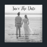 Simple Elegant Photo Wedding Modern Black Magnet<br><div class="desc">Simple,  elegant,  black and white,  modern photo Wedding,  Save the Date magnet. You can personalise it with your details.</div>