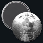 Simple Elegant Photo Wedding Modern Black Magnet<br><div class="desc">Simple,  elegant,  black and white,  modern photo Wedding,  Save the Date magnet. You can personalise it with your details.</div>