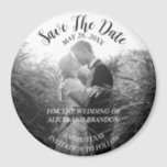 Simple Elegant Photo Wedding Modern Black Magnet<br><div class="desc">Simple,  elegant,  black and white,  modern photo Wedding,  Save the Date magnet. You can personalise it with your details.</div>