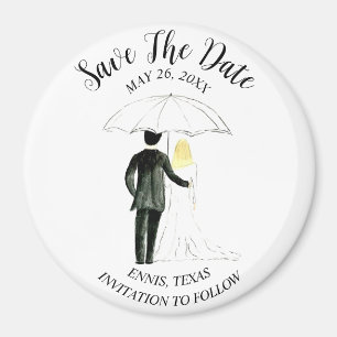 Simple Elegant Photo Wedding Modern Rustic Magnet