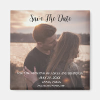 Simple Elegant Photo Wedding Modern Whimsy Magnet