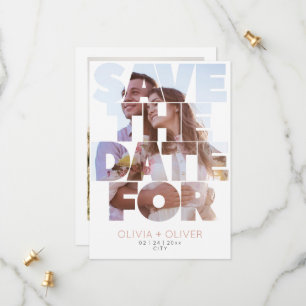 Simple elegant photo wedding save the date