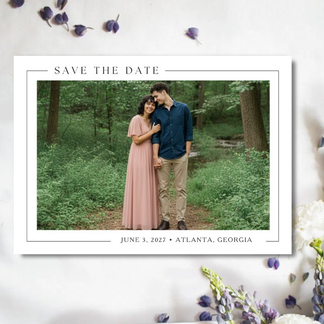 Simple Elegant Photo Wedding  Save The Date (Simple Elegant Photo Wedding Save The Date)