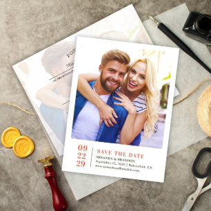 Simple Elegant Photo Wedding Save the Date Card