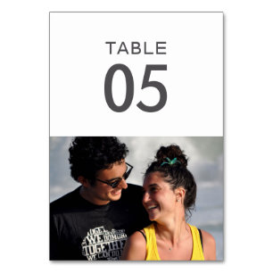 Simple Elegant Photo Wedding Table Number Cards