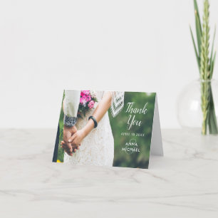 Simple Elegant Photo Wedding Thank You Card