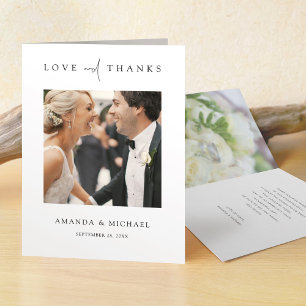 Simple Elegant Photo Wedding Thank You Card