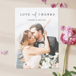 Simple Elegant Photo Wedding Thank You Card<br><div class="desc">This simply chic custom photo wedding thank you card template features an elegant, minimalist, modern design. The default shape is standard sharp corners, but rounded corners also work wonderfully with this design, so try both looks and see which one grabs you! The front features your favourite photo, first names and...</div>