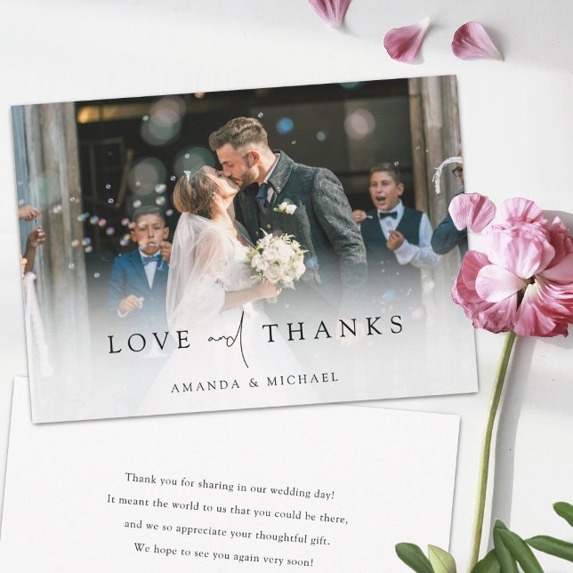 Simple Elegant Photo Wedding Thank You Card (Creator Uploaded)
