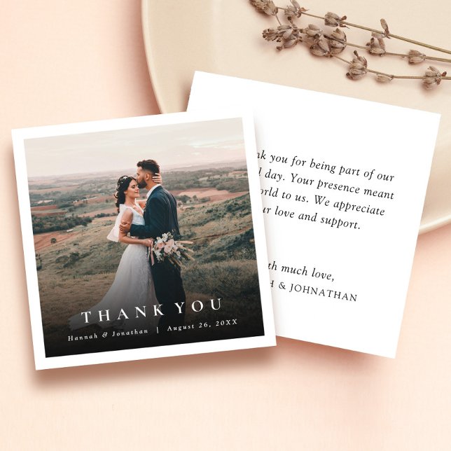 Simple Elegant  Photo Wedding Thank You Card (Creator Uploaded)