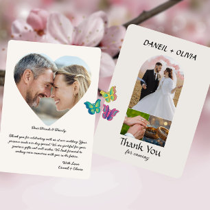 Simple Elegant Photo Wedding Thank You Card S Note