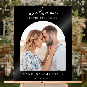Simple Elegant Photo Wedding Welcome Acrylic Sign