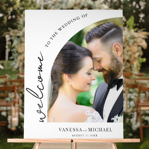 Simple Elegant Photo Wedding Welcome Acrylic Sign