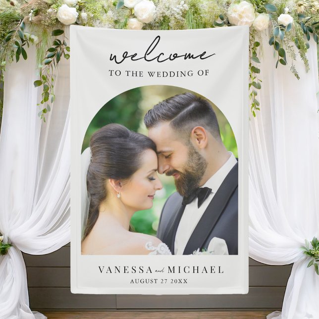 Simple Elegant Photo Wedding Welcome Banner (Creator Uploaded)