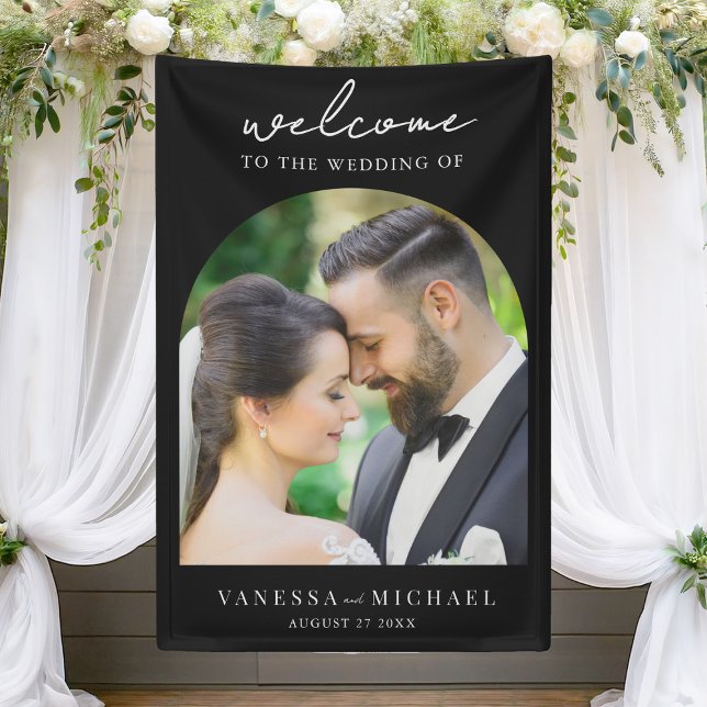 Simple Elegant Photo Wedding Welcome Banner (Creator Uploaded)