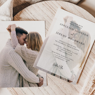 Simple Elegant Photo White Screen Wedding Invitation