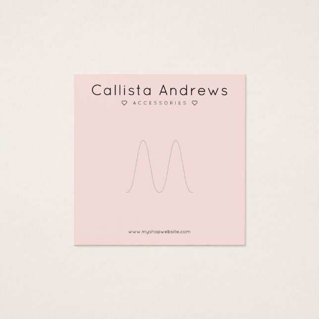 Simple Elegant Pink Black Hearts Ring Display (Front)