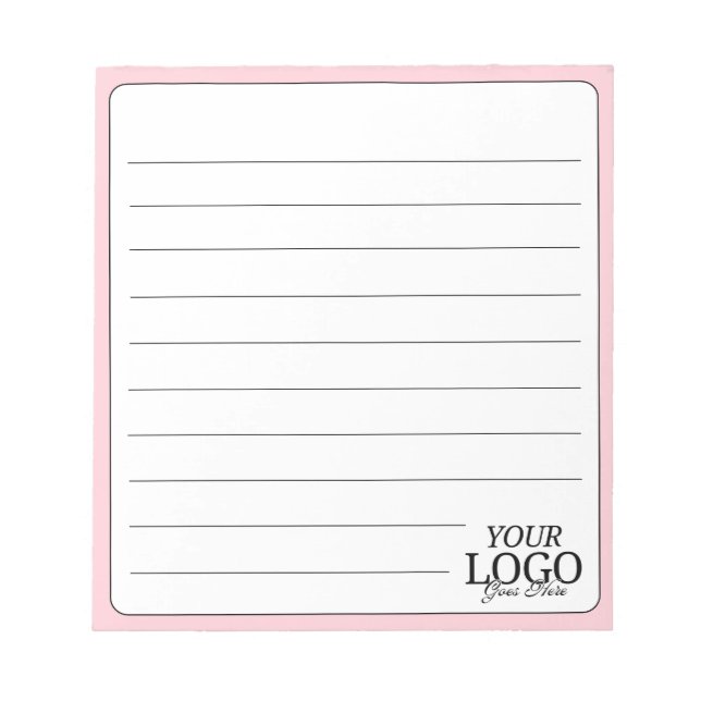 Simple Elegant Pink Logo Lined Business  Notepad (Front)