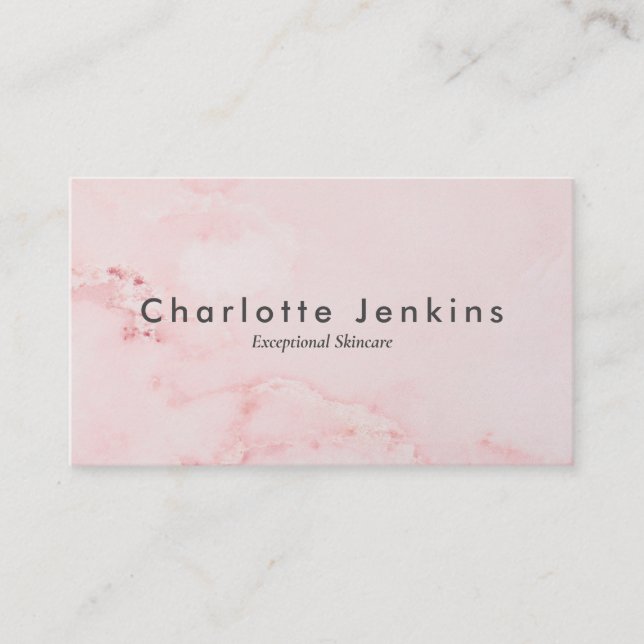 Simple Elegant Pink Marble Professional Business Card (Front)