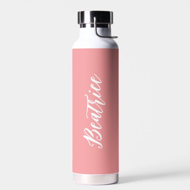 Simple Elegant Pink Modern Water Bottle (Left)