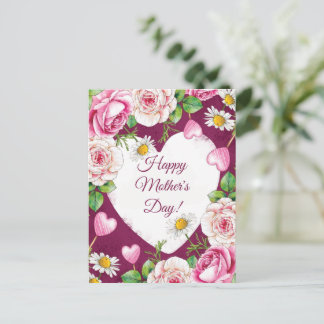 Simple Elegant Pink Nature Mother's Day  Holiday Postcard