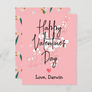 simple elegant pink valentine card