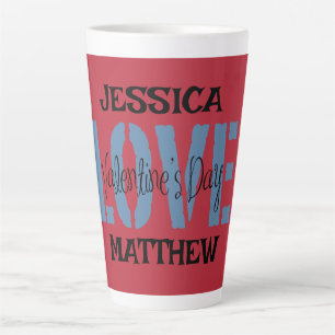simple elegant pink valentine, Sweet for couple Latte Mug