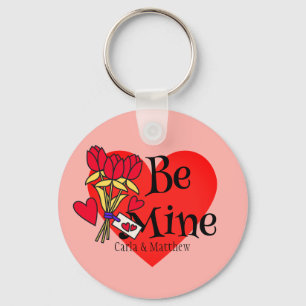simple elegant pink valentine, Sweet for Crush  Key Ring