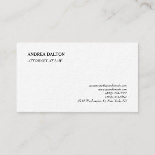 Simple Elegant Plain Professional Minimalist Business Card