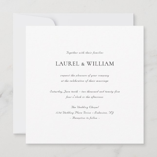 Simple Elegant Plum Square Wedding Invitation (Front)