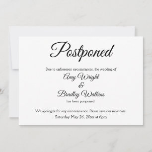 Simple, Elegant Postponed Wedding Announcement