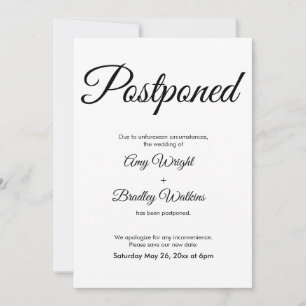 Simple Elegant Postponed Wedding Announcement
