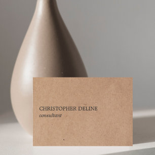 Simple Elegant (printed) Kraft Paper Consultant Business Card