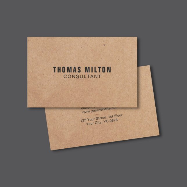 Simple Elegant PRINTED Kraft Paper Consultant Business Card (Creator Uploaded)