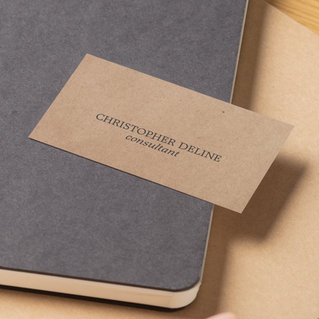 Simple Elegant PRINTED Kraft Paper Consultant Business Card (Creator Uploaded)