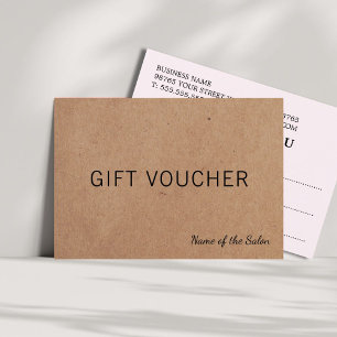 Simple Elegant Printed Kraft Rose Beauty Gift Card