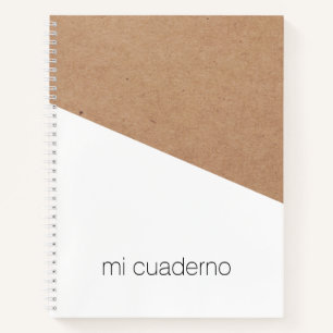 Simple Elegant Printed Kraft White Geometric Notebook