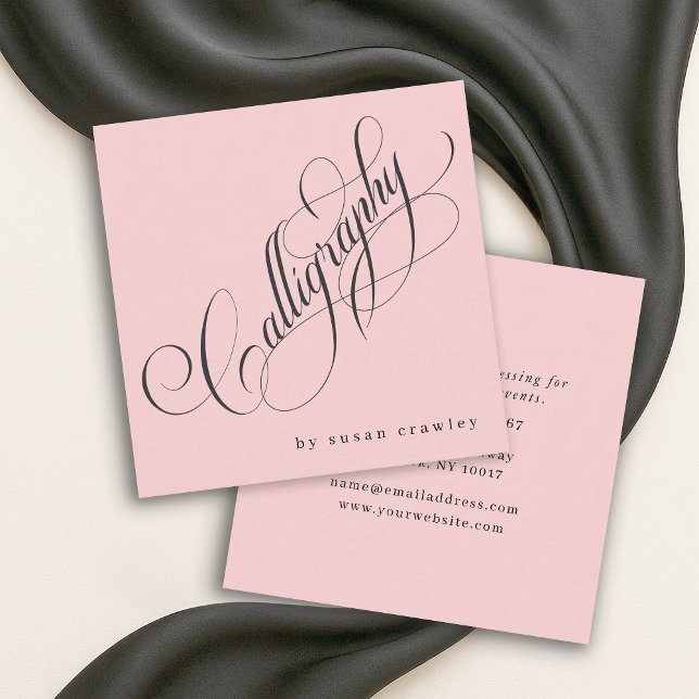 Simple Elegant Professional Calligrapher Services Square Business Card (Creator Uploaded)