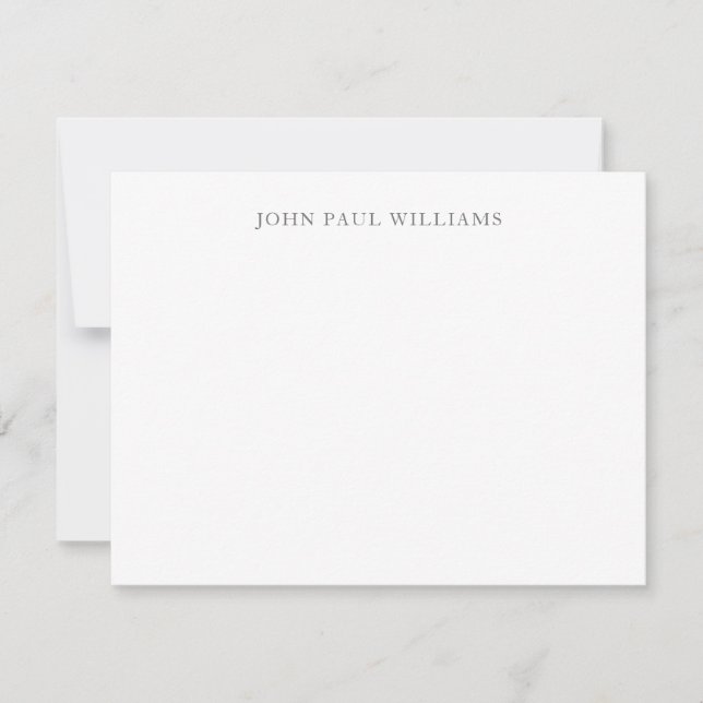 Simple Elegant Professional Classic Silver Grey Card (Front)