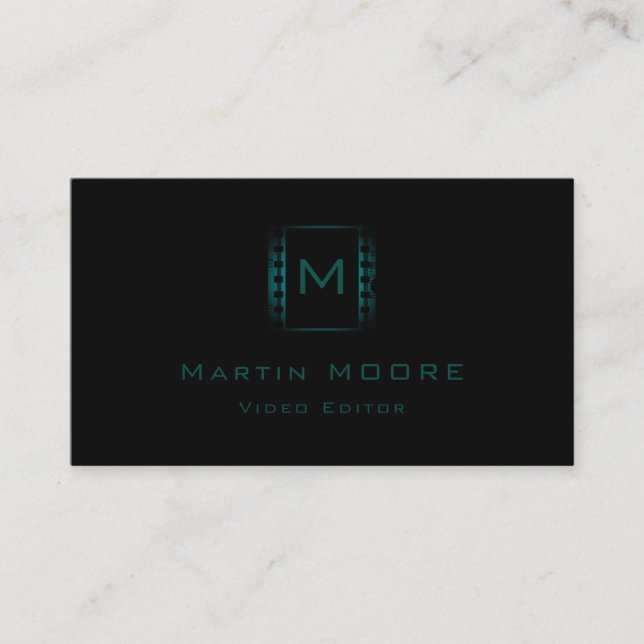 Simple elegant professional dark style cover business card (Front)