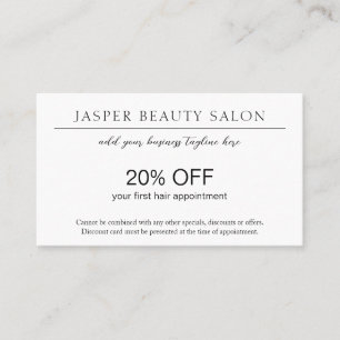 Simple Elegant Professional Minimal QR Code Modern Discount Card