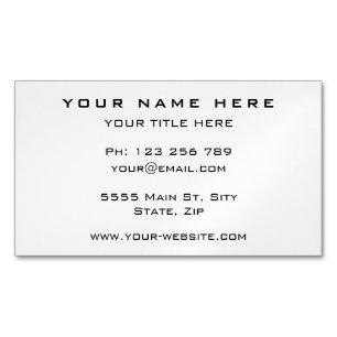 Simple Elegant Professional Personalised White Magnetic Business Card