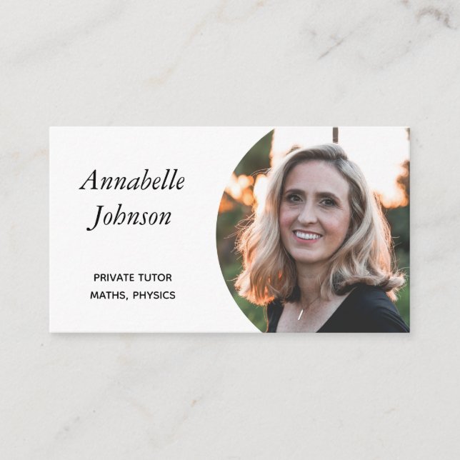 simple elegant professional photo business card (Front)