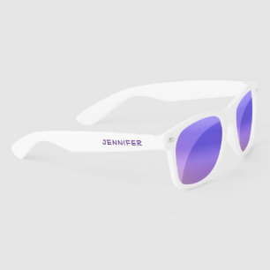 Simple Elegant Purple Personalised Name Custom Sunglasses