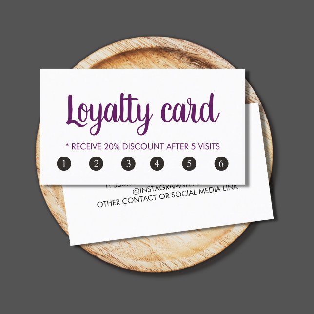 Simple Elegant Purple White Beauty Salon Loyalty Card (Creator Uploaded)
