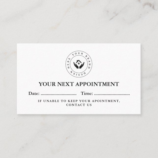 Simple Elegant QR code and Logo Appointment Card (Front)