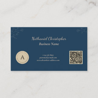 Simple elegant qr code business logo loyalty card