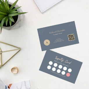 Simple elegant qr code business logo loyalty card